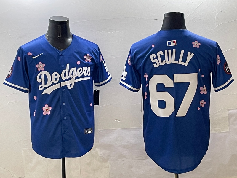 Men's Los Angeles Dodgers Vince Scully #67 Royal Jersey